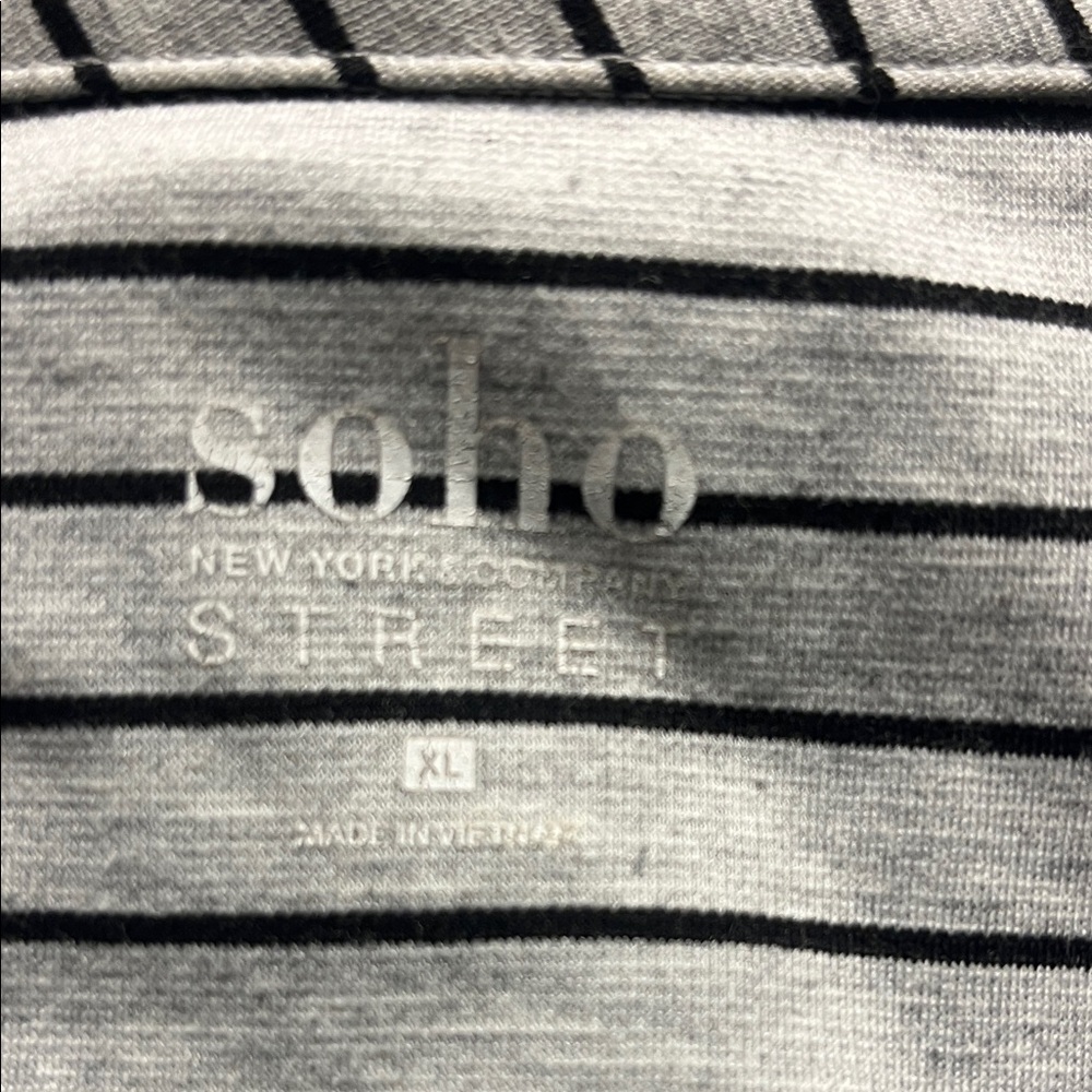 Striped Gray Mock Turtleneck - Picture 4 of 6